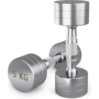 Гантель UNIX FIT PRO круглая хромированная 5 кг, 2 шт.